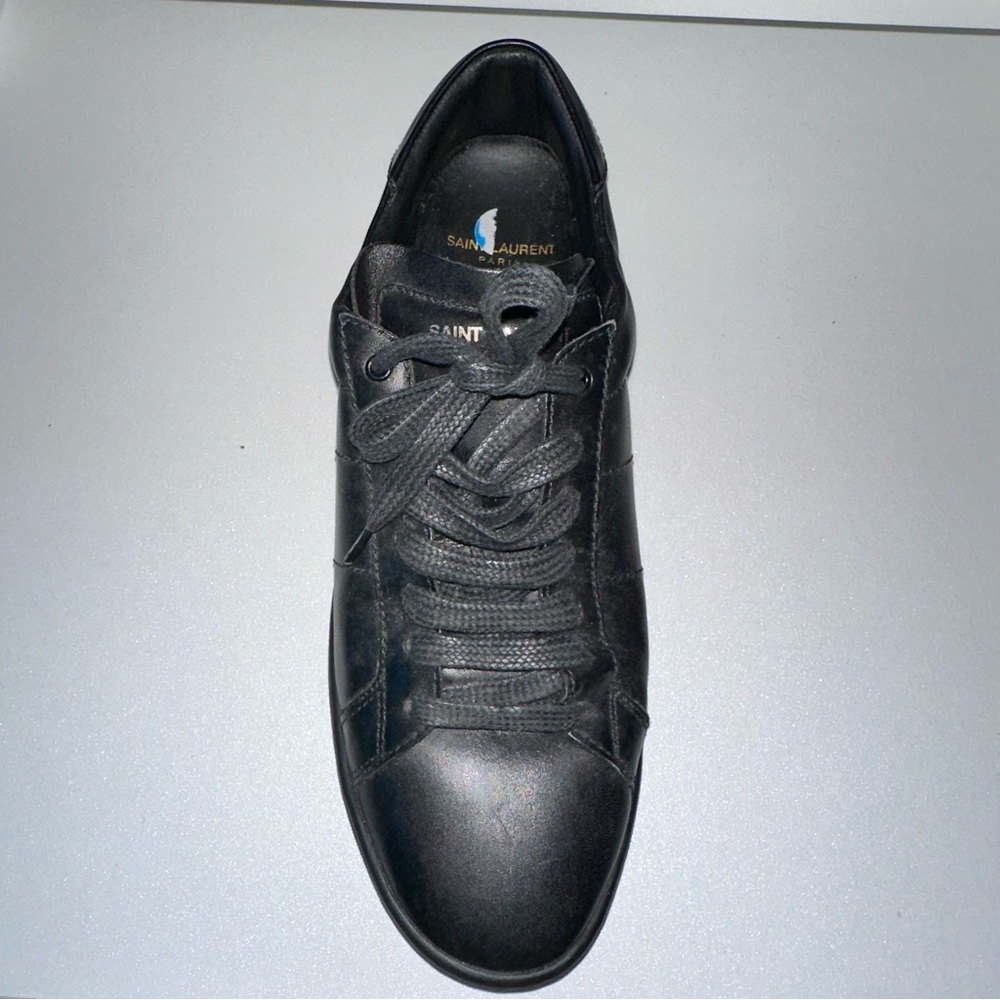 Single Right Saint Laurent SL / 01 Black Leather Low Top Sneaker | 39 (Size 9)
